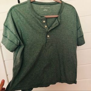 American eagle turquoise button up top